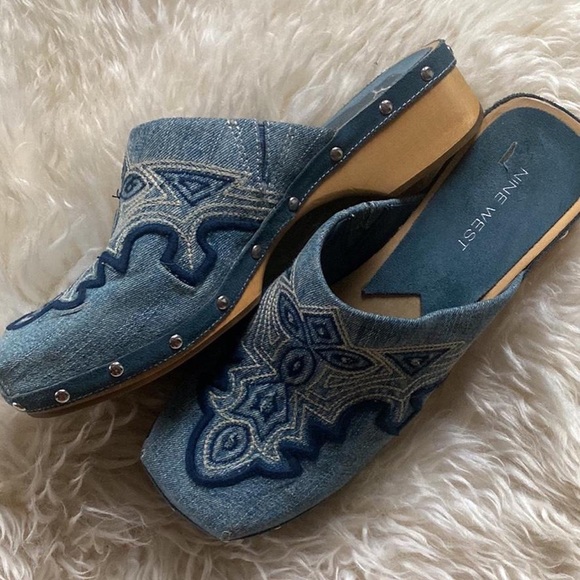 Nine West Shoes - Y2k vintage denim clogs